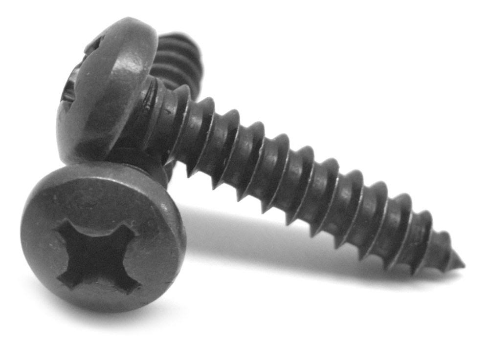 #4-24 x 5/8 Phillips Pan Head Sheet Metal Screw Black Oxide J9719