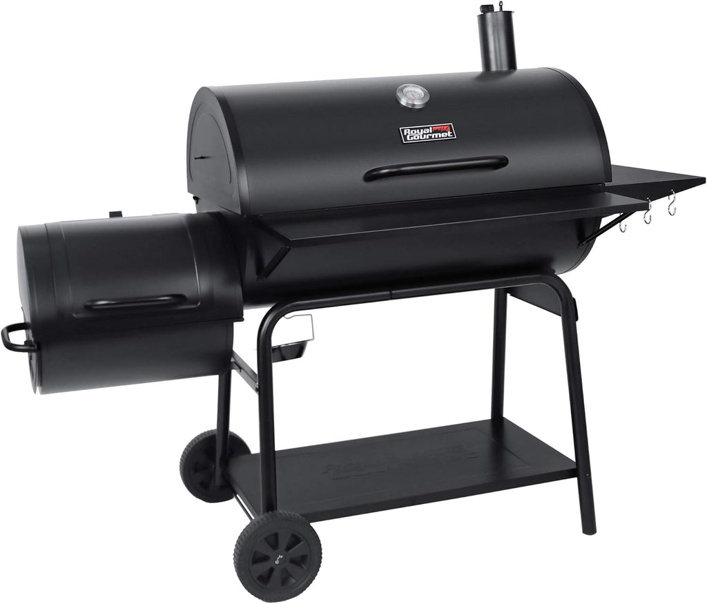 Charcoal Barrel Grill with Offset Smoker, 1188 Square Inches, Black B87572
