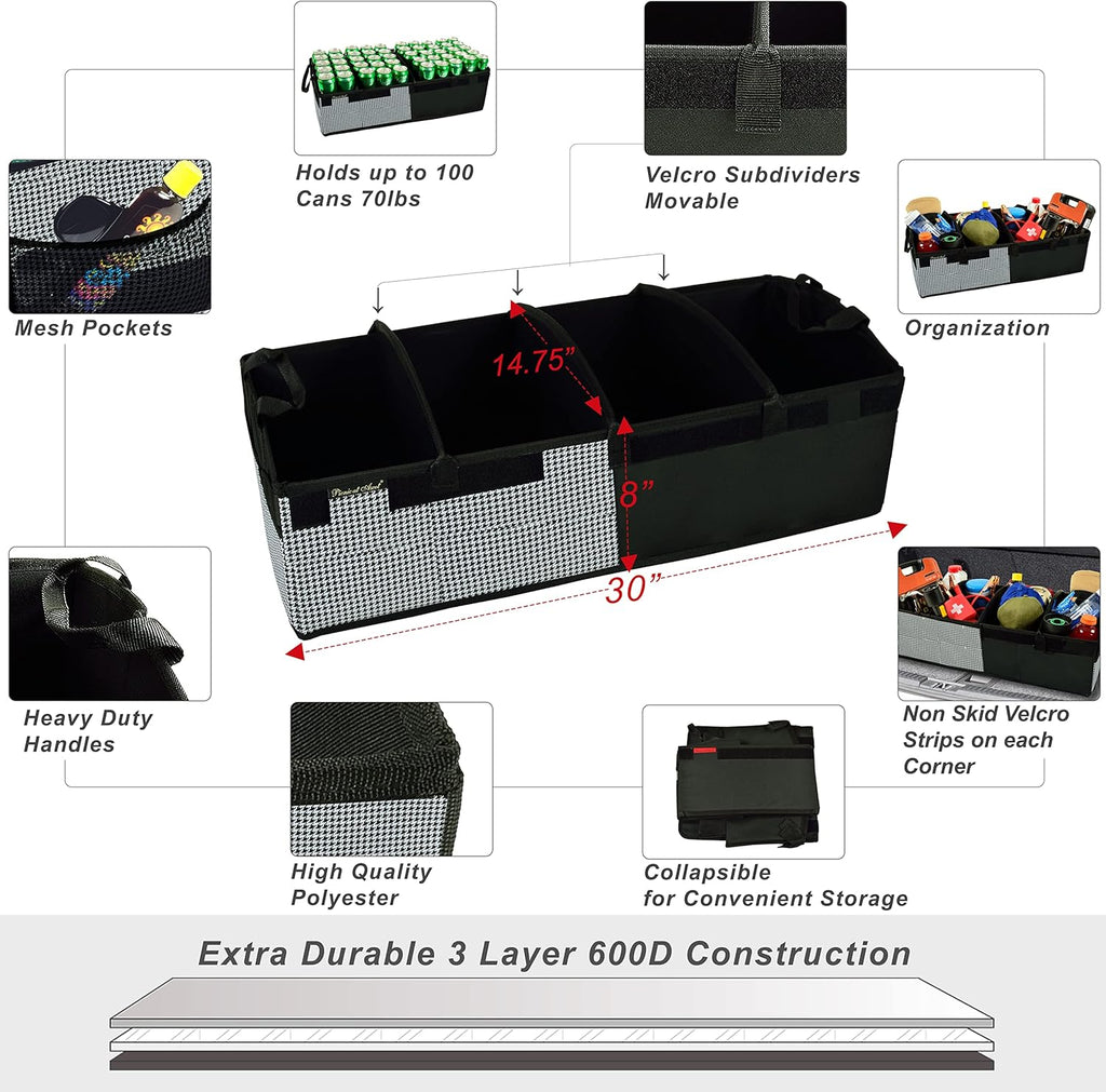 Rigid Base Trunk Organizer with 28 Can Cooler H2917