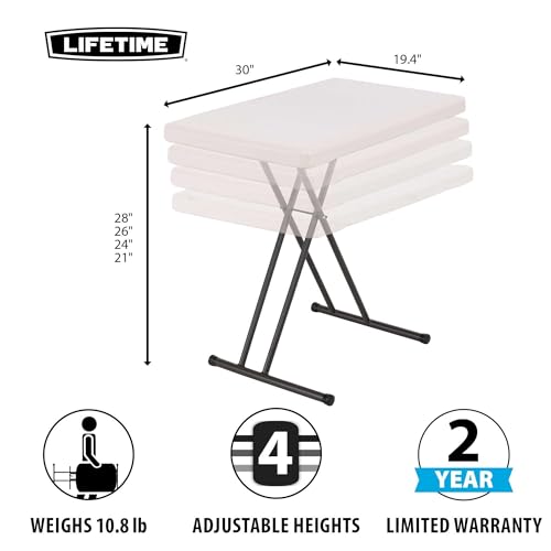 4-Foot Commercial Adjustable Folding Table, Almond G35211