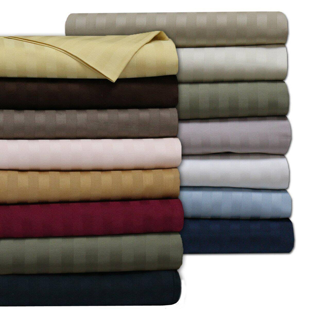 600 Thread Count Damask Stripe California King Bed Sheets S20494