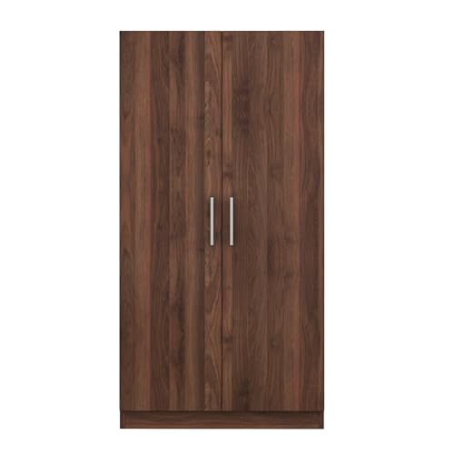 Black 4-Door Wooden Wardrobe Closet with 2 Drawers V669