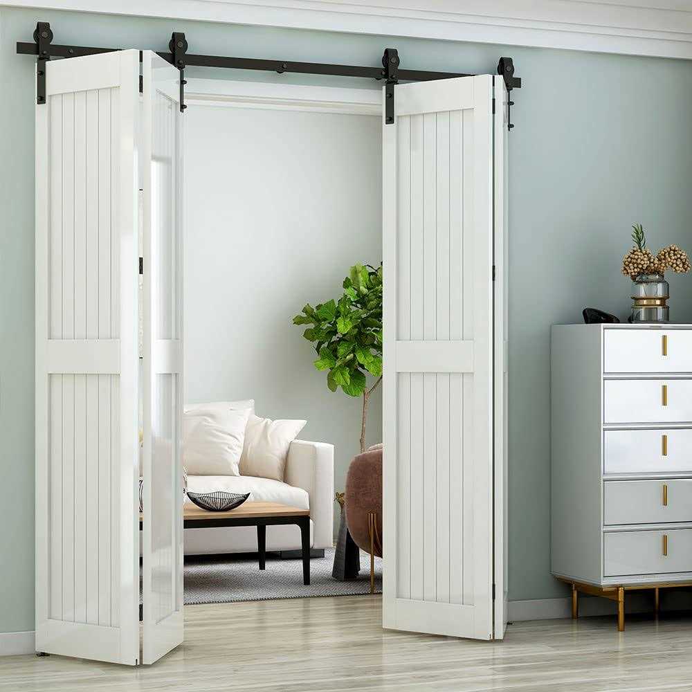 Bi-folding Sliding Barn Door Hardware Kit for 4 Doors C874707