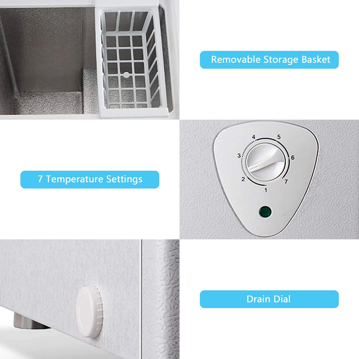 3.5 Cubic Top Open Door Chest Freezer with Removable Storage Basket P8642