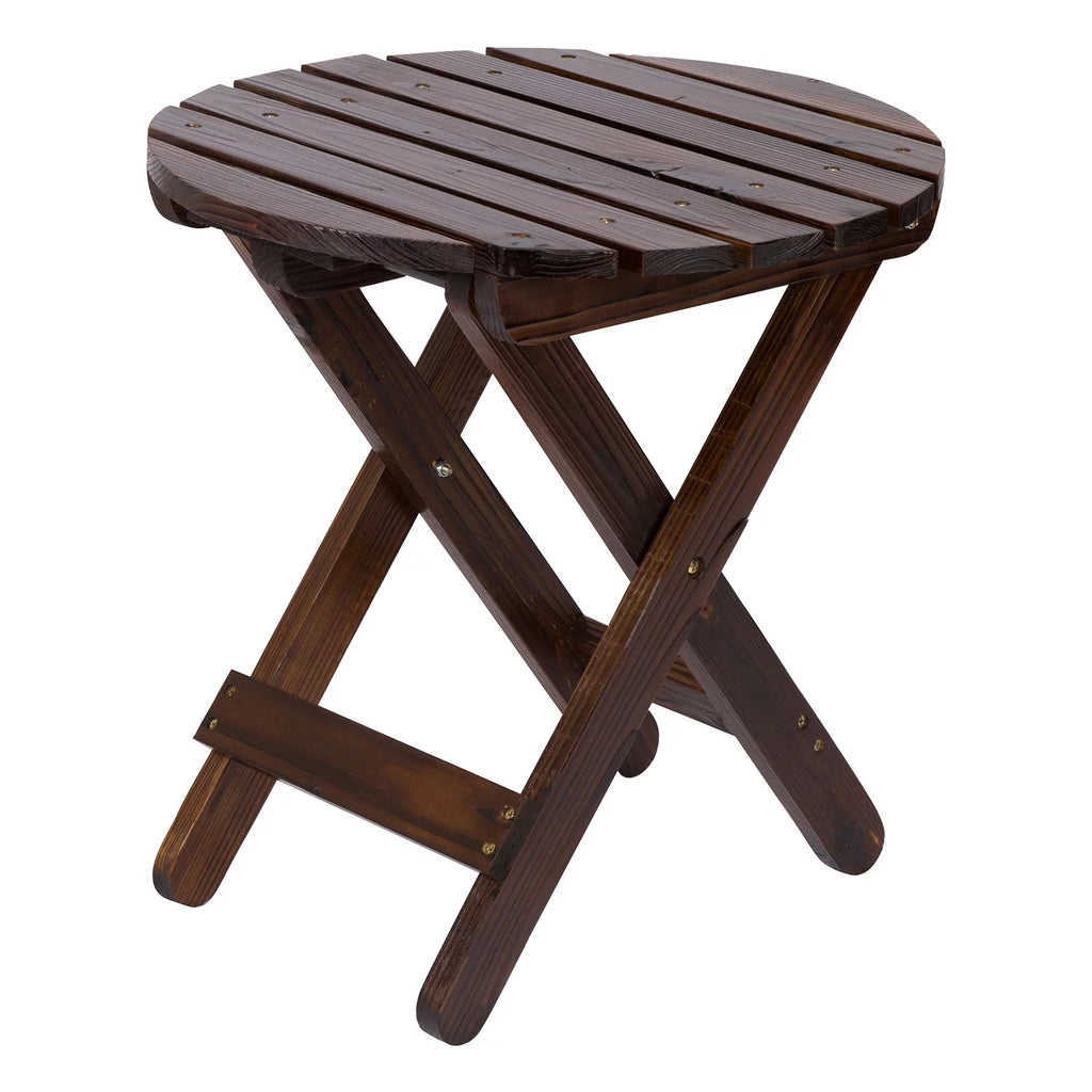 Cedar Wood Round Folding Side Table N345
