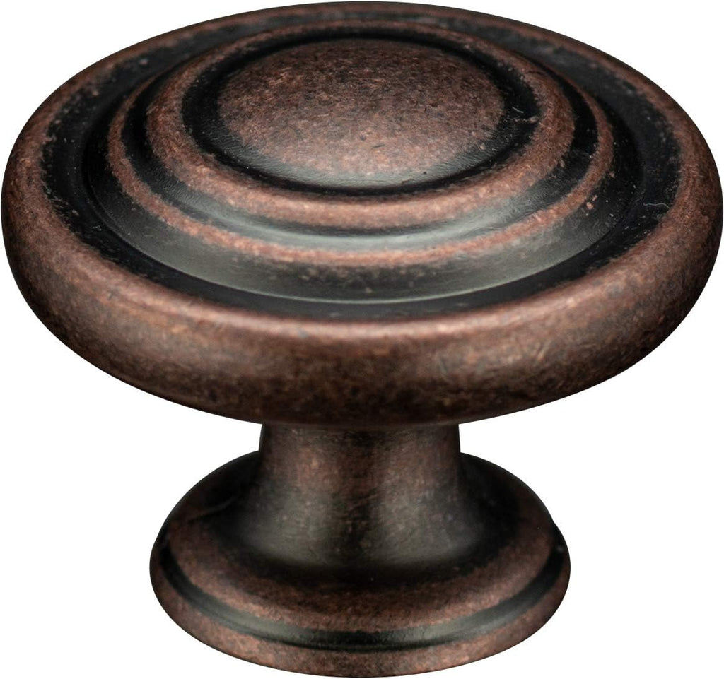 6 Pack 1 1/4 inch Natural Iron Cabinet Drawer Knob R8884