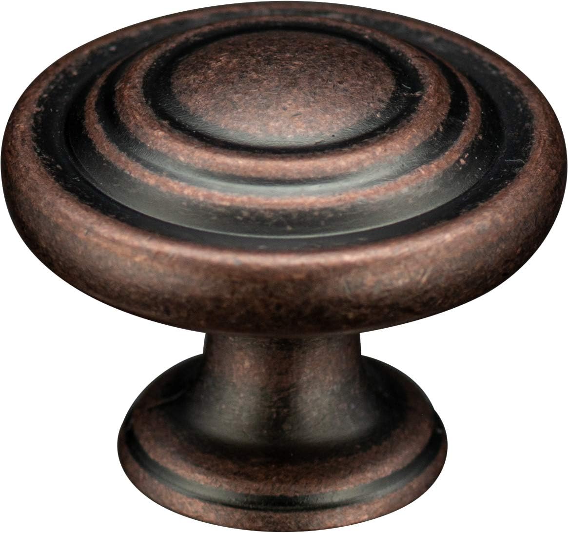 6 Pack 1 1/4 inch Natural Iron Cabinet Drawer Knob R8884