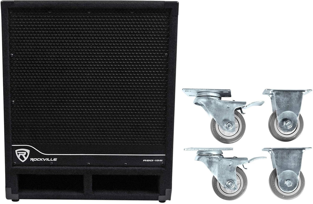 15" 1600w Active Powered PA Subwoofer with Steel Casters H8206
