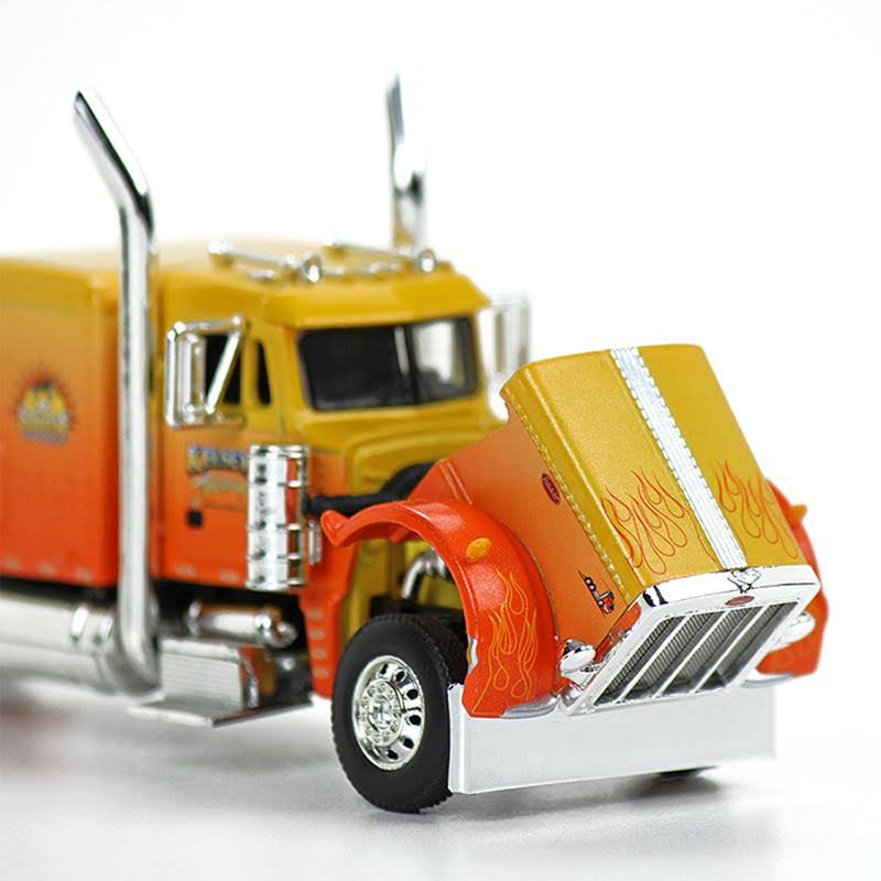 63x22 Sleeper Cab with Spread-Axle Trailer and 6 Blue Pipe Loads J8907