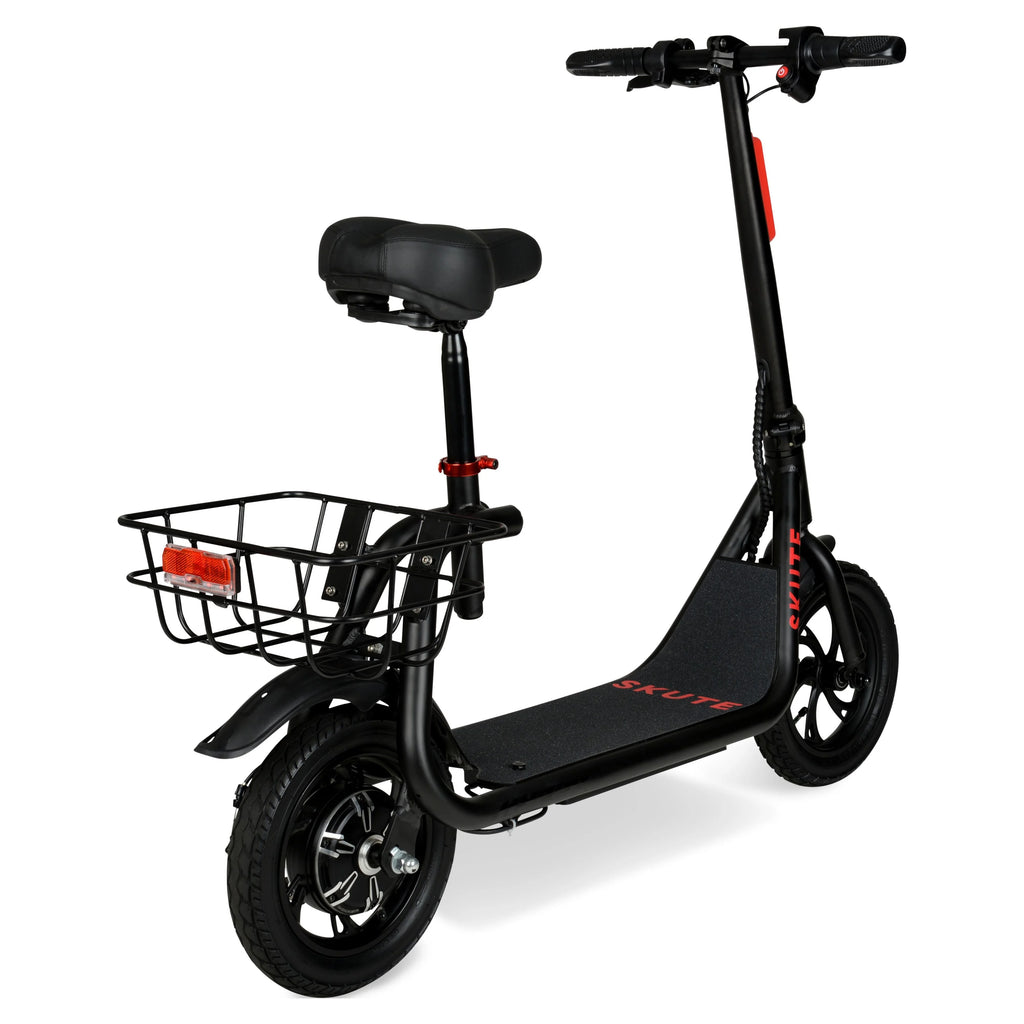36V Seated Electric Scooter with Basket, 250W Motor, Max Speed 15mph X663
