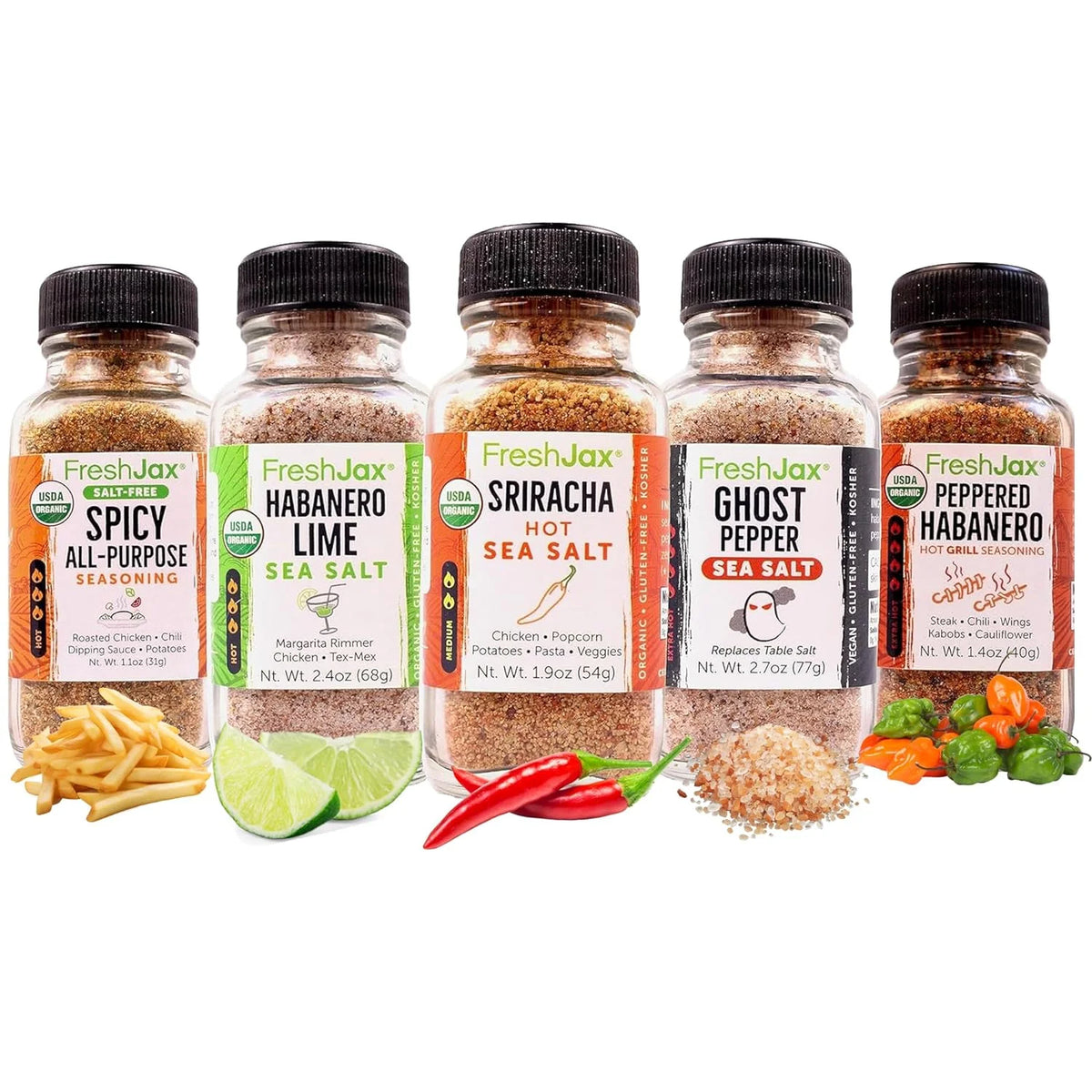 Pack of 5 Organic Hot & Spicy Seasoning Set X425