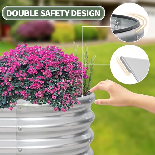 Silver 4x2x1ft Metal Raised Garden Bed 2pack O616