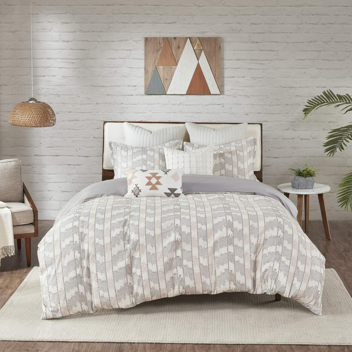 100% Cotton Ivory Chenille Tufted King Comforter Cover Bedding Set S665