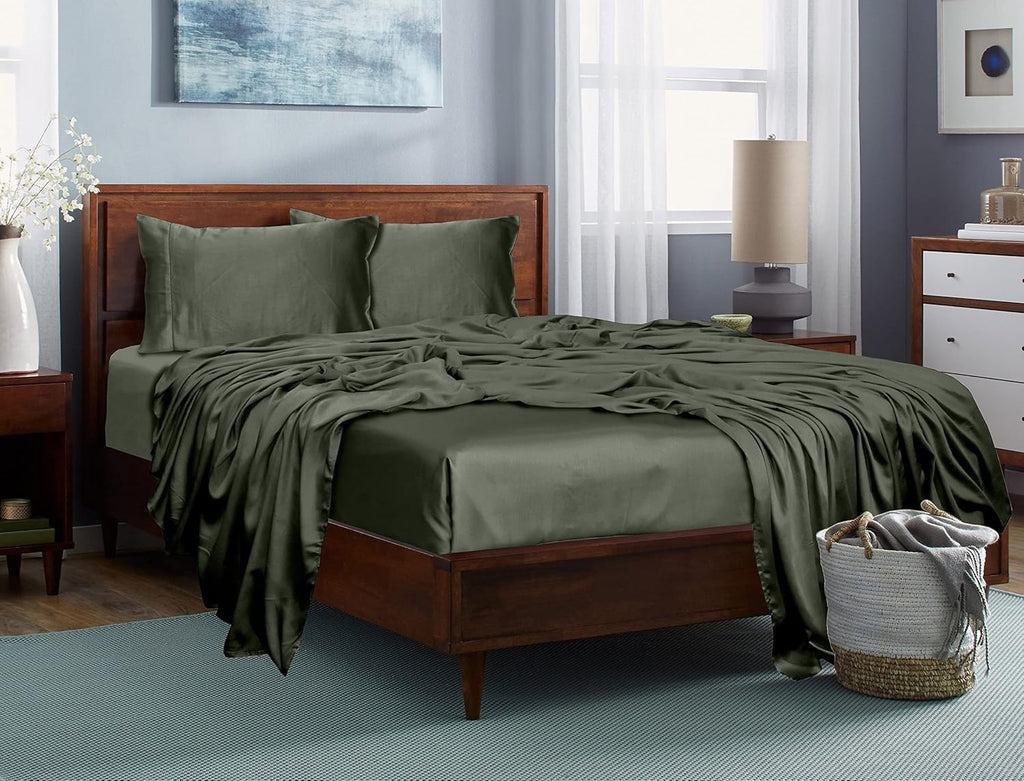 100% Tencel Lyocell Bed Sheets Set 5PC Split King Taupe T37650