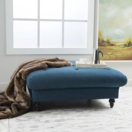 Dark Blue Upholstery Ottoman L801153
