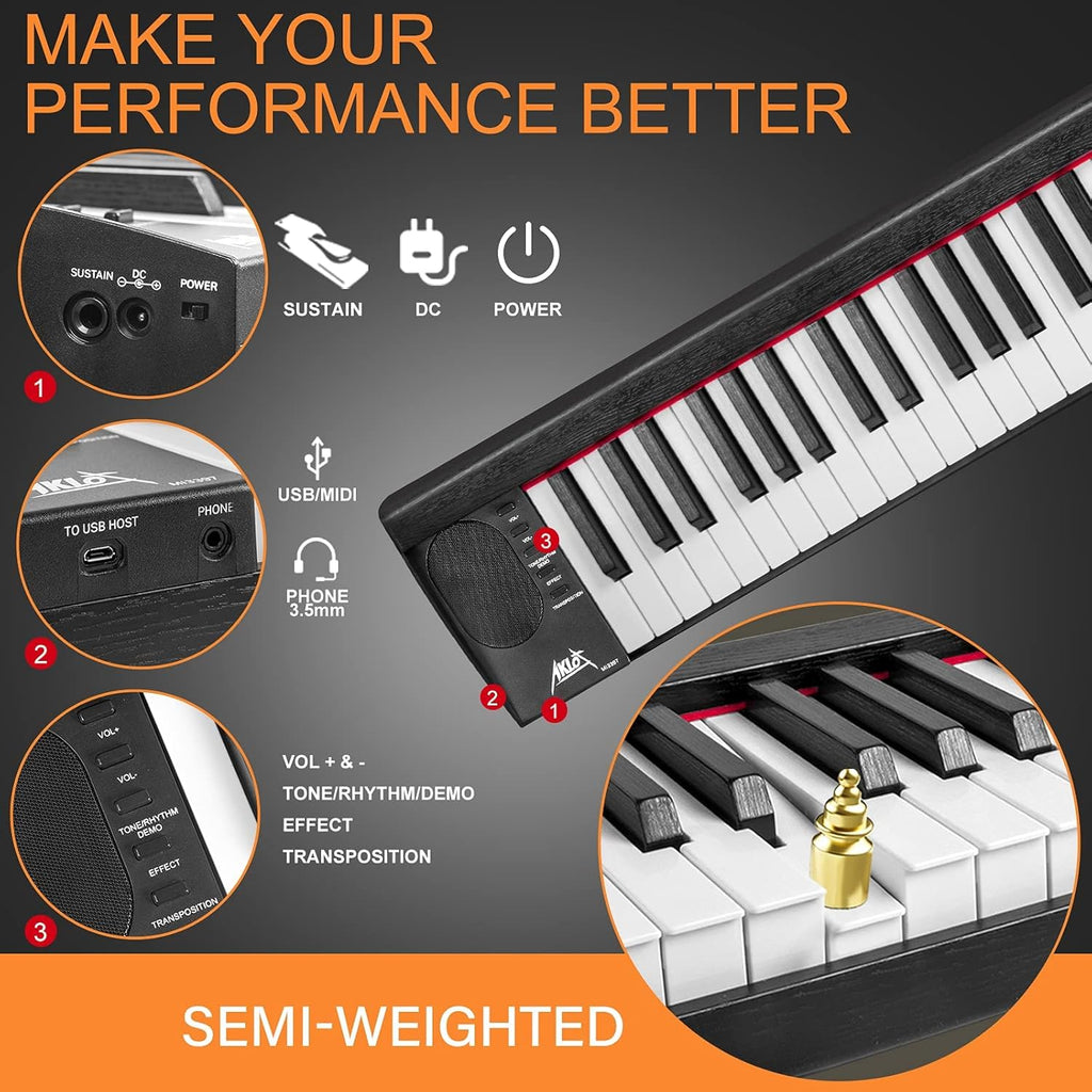 88 Keys Semi-Weighted Digital Piano H306
