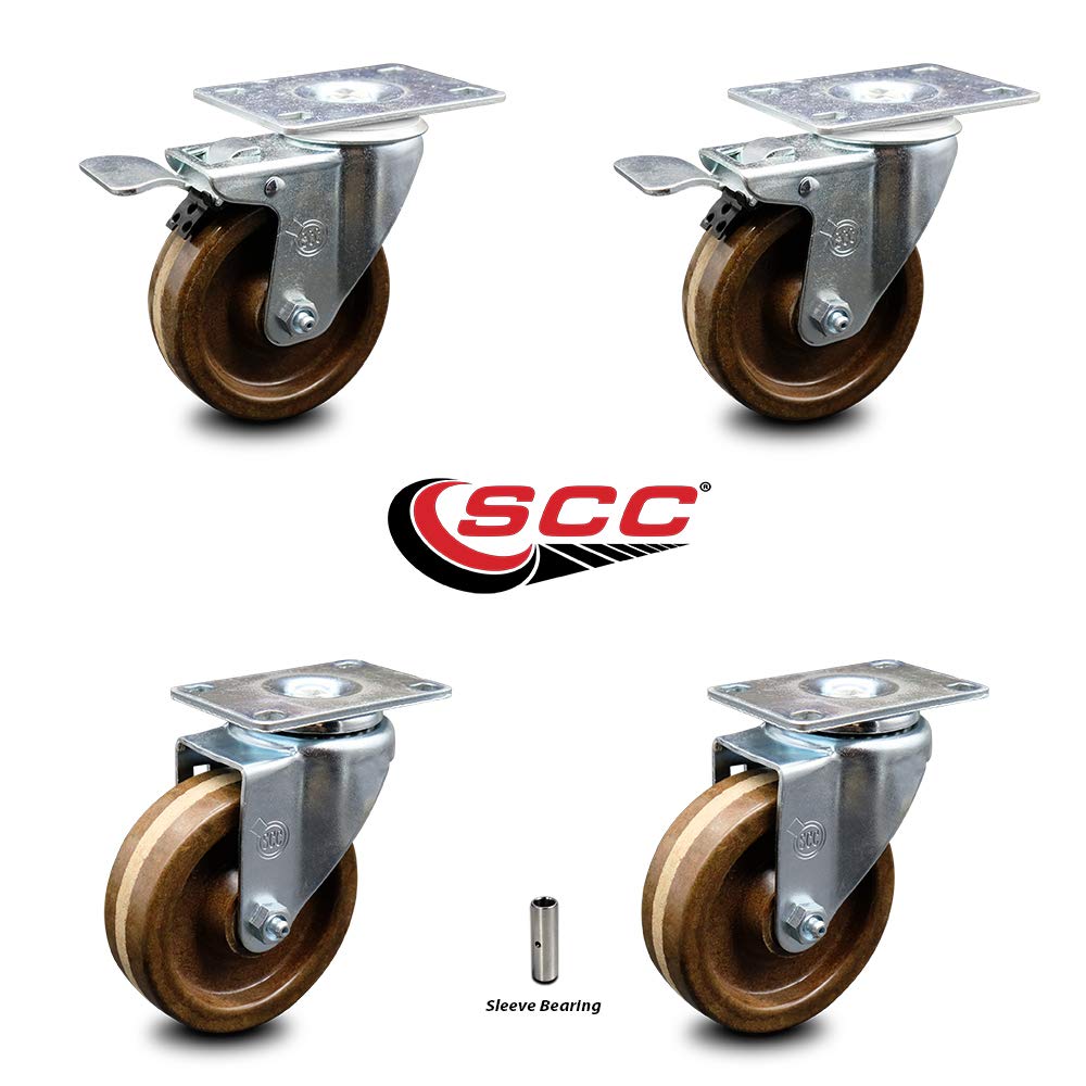 Brown High Temperature Phenolic Wheels Caster Set of 4 L629473