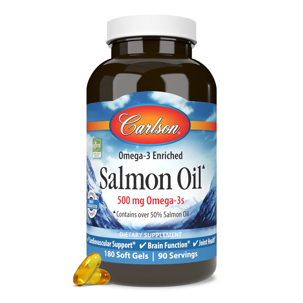 Norwegian Salmon Oil 500 mg Omega-3s 180 Softgels Q74626