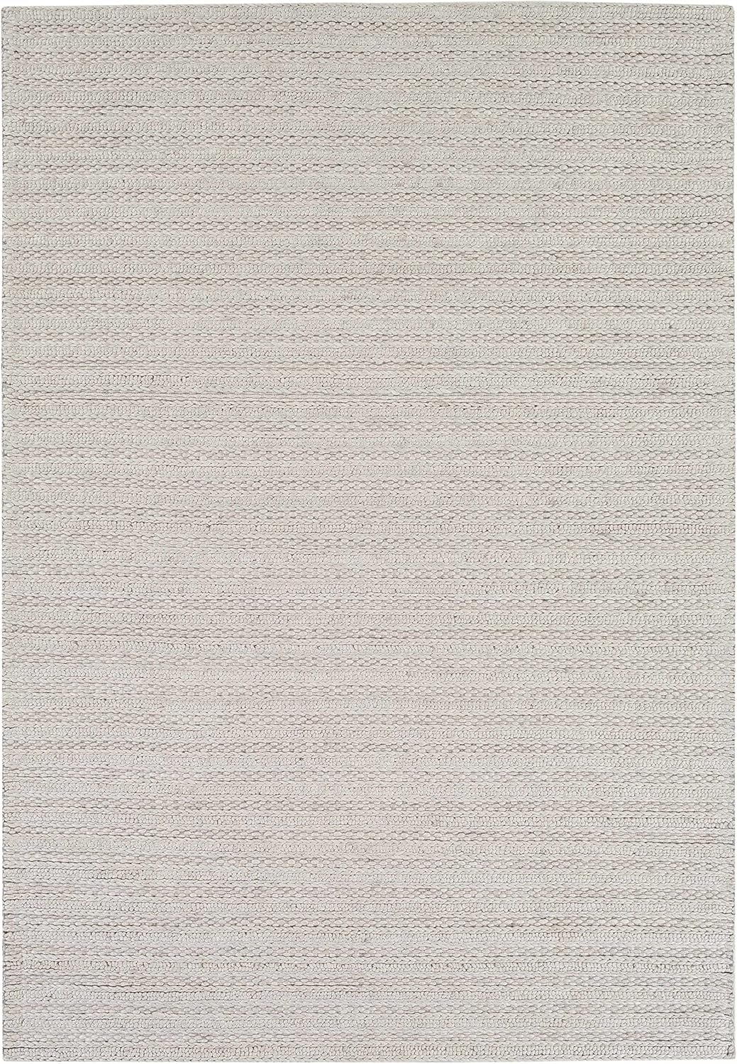 Wool & Viscose Bohemian Area Rug, Ivory, Beige, Cream, Grey, 10' x 14' Y3787
