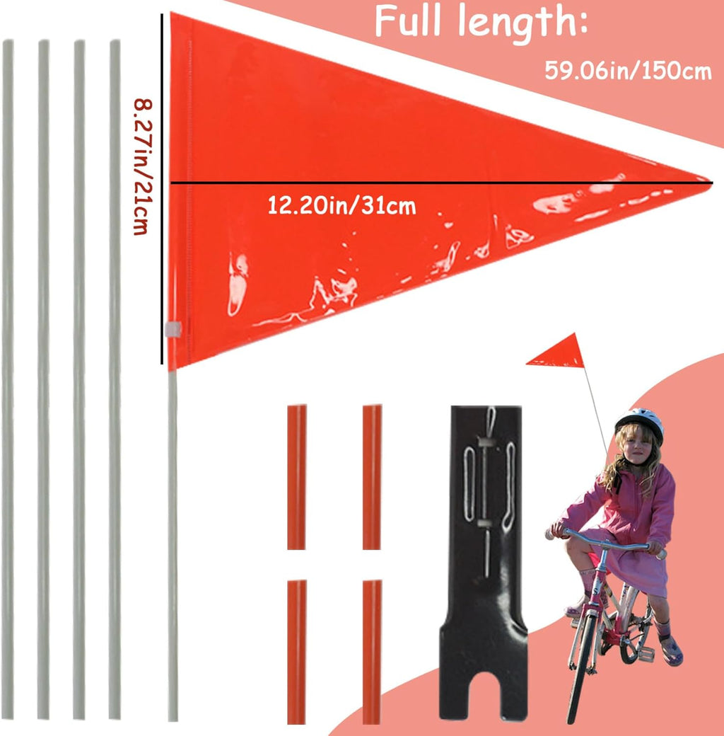 Reflective Adjustable Height Bicycle Safety Flag with Mounting Bracket R5642