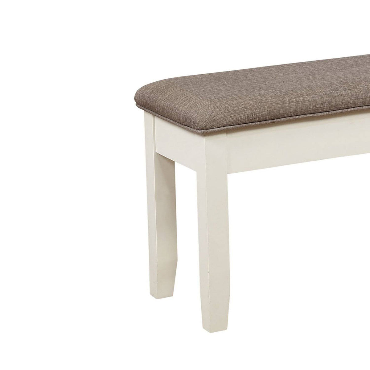 Brown and White Padded Storage Bench L11403