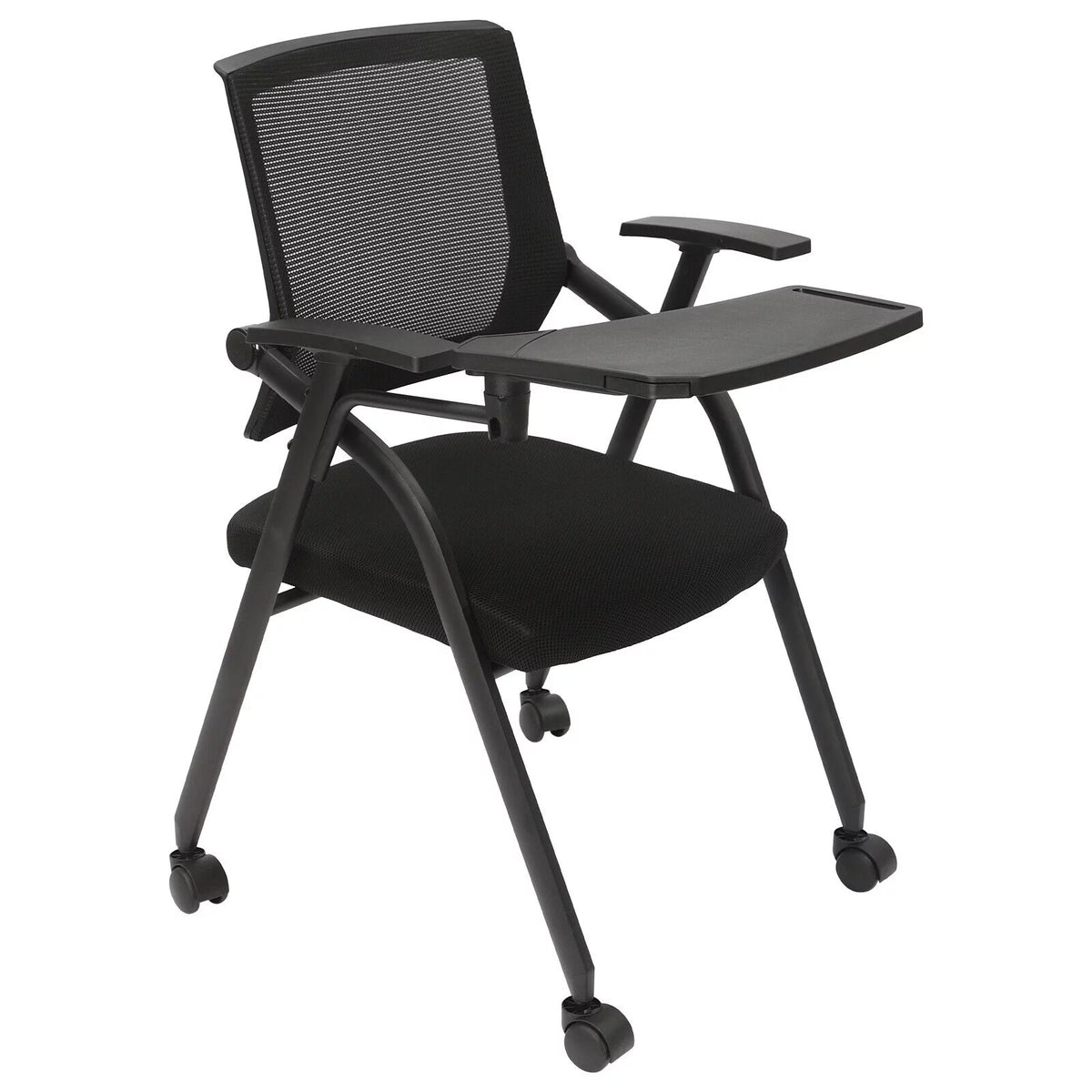 4 PCS Stackable Foldable Ergonomic Office Chair with Desktop and Wheels B671500