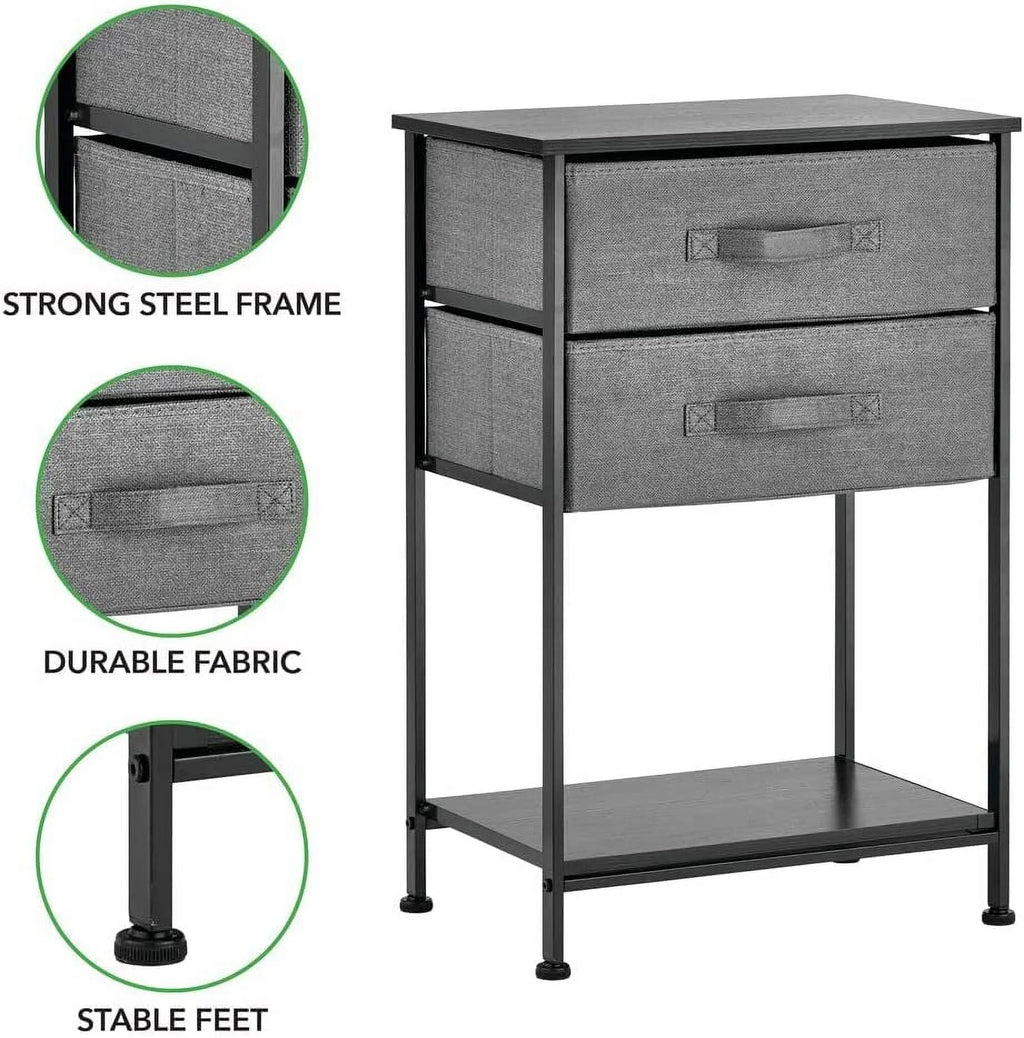 Charcoal Gray 2 Drawer Storage Dresser B696543
