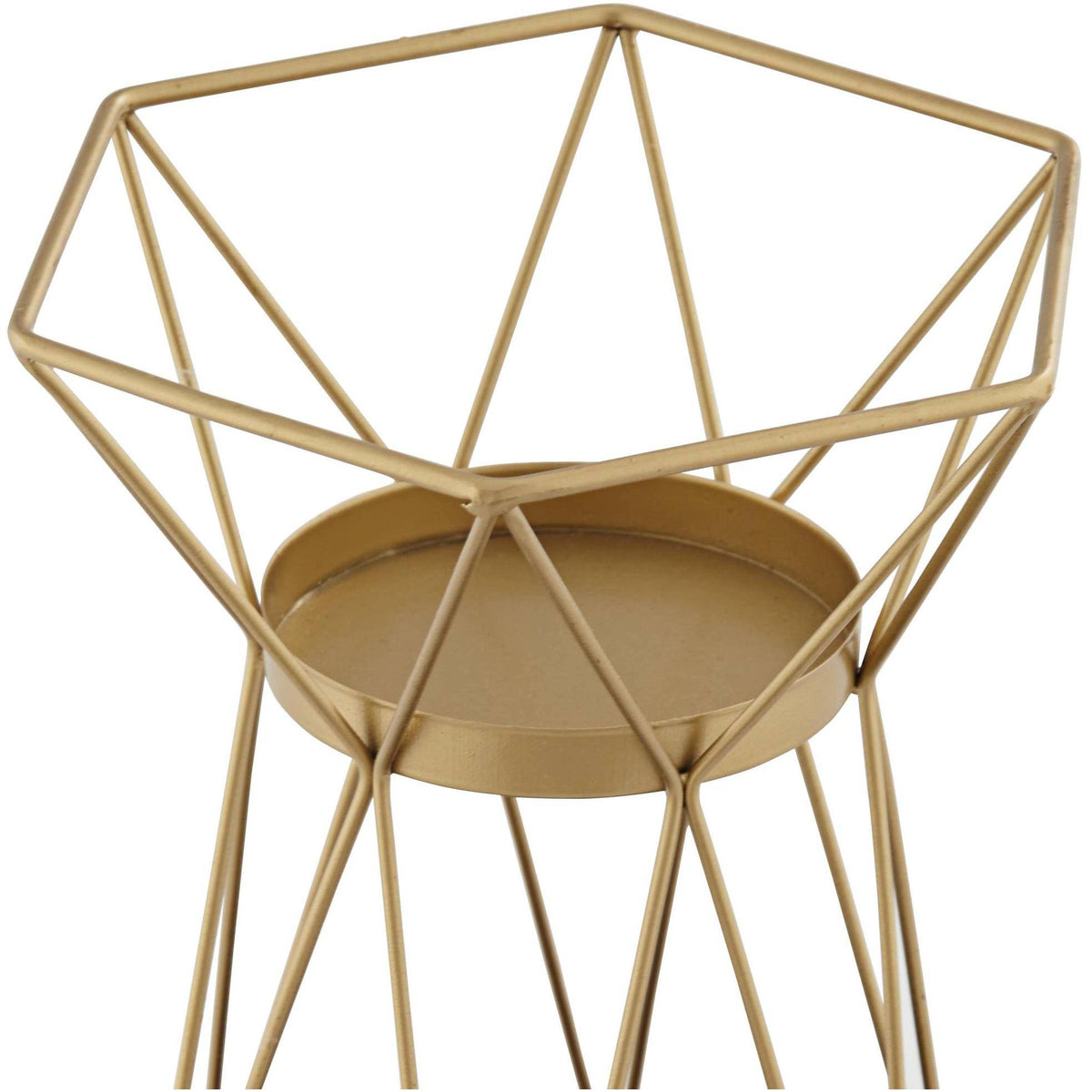 Matte Gold Pillar Candle Holders Set of 2 E82542