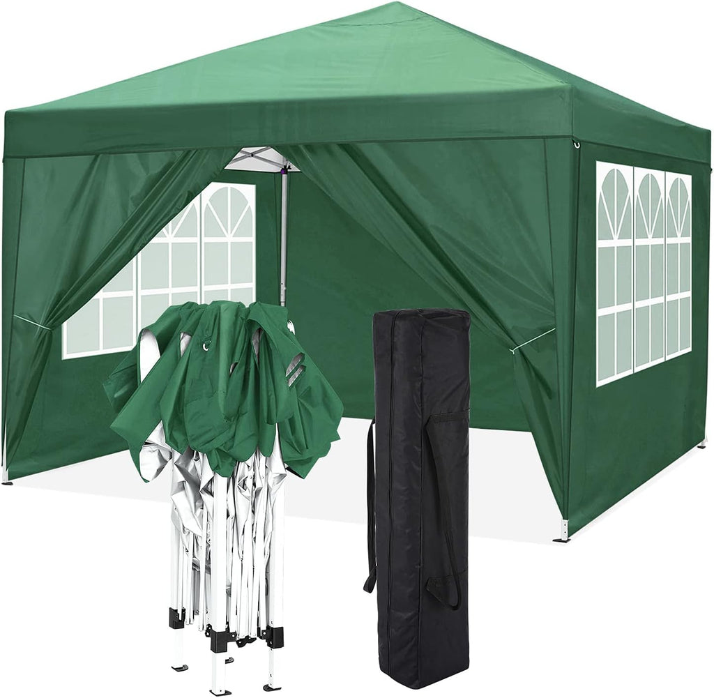 10'x10' Pop Up Commercial Instant Gazebo Tent with 4 Removable Zippered Sidewalls C532