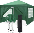 10'x10' Pop Up Commercial Instant Gazebo Tent with 4 Removable Zippered Sidewalls C532