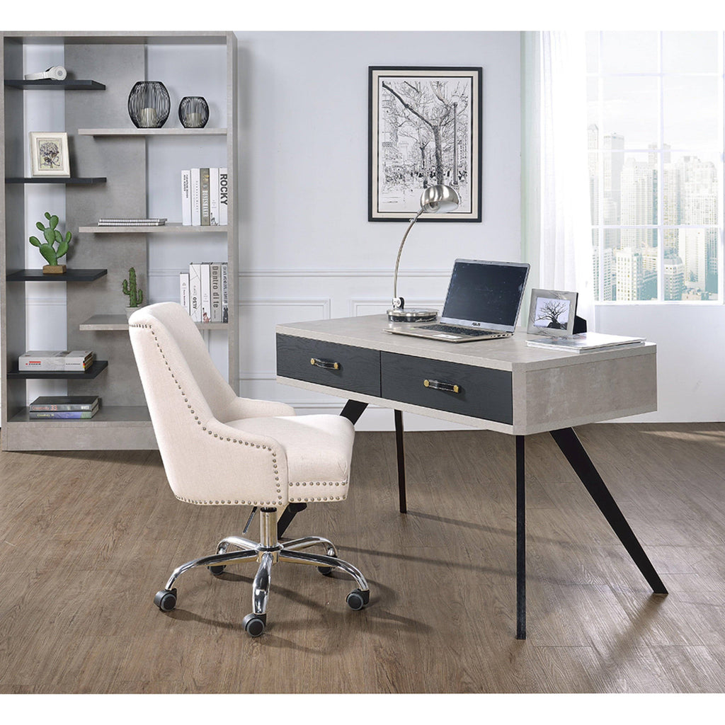Faux Concrete Black Bookshelf F477