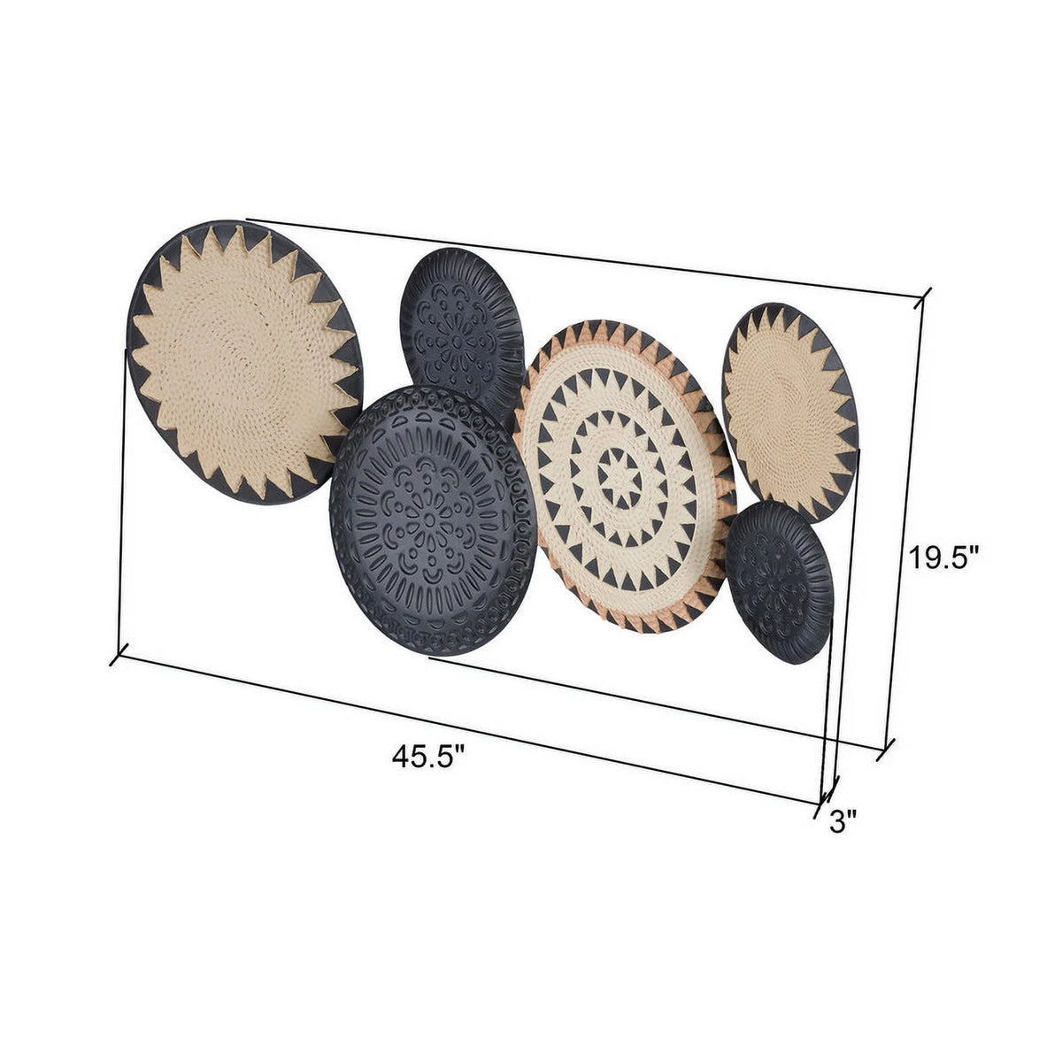 Black-Tan Geometric Metal Wall Plates H954085