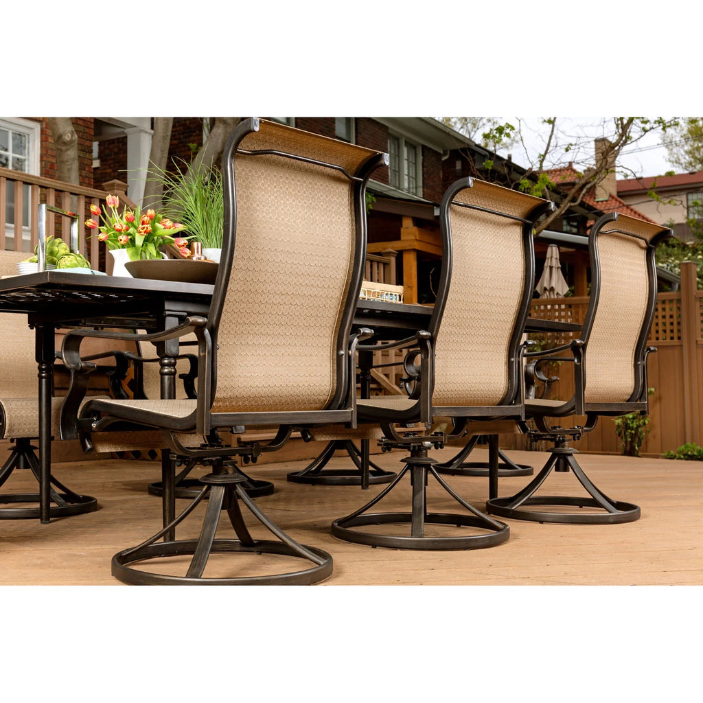 7-Piece Dining Set with Expandable Table and 6 Swivel Rockers H873