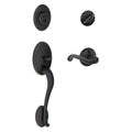 Aged Bronze Handleset with Deadbolt and Door Lever F743