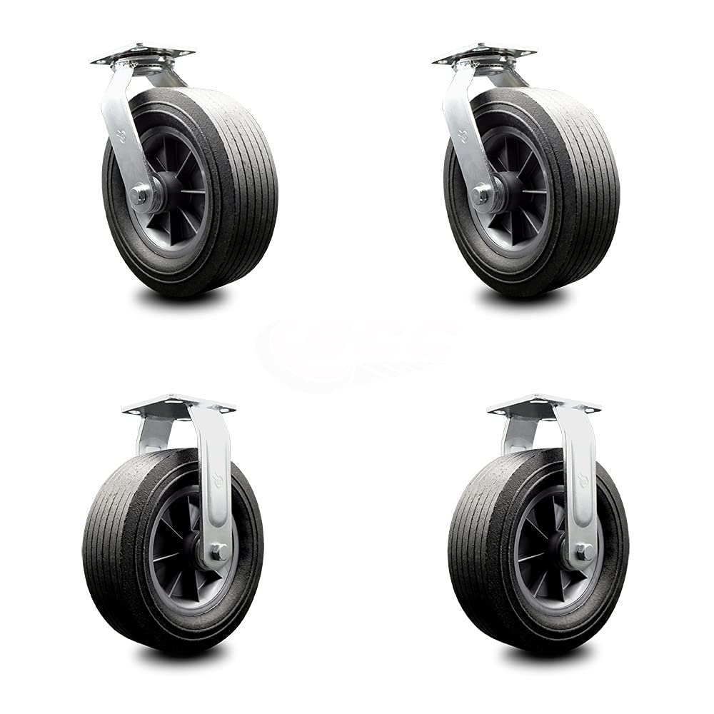 10 Inch Swivel Caster with Semi-Pneumatic Wheel F77486