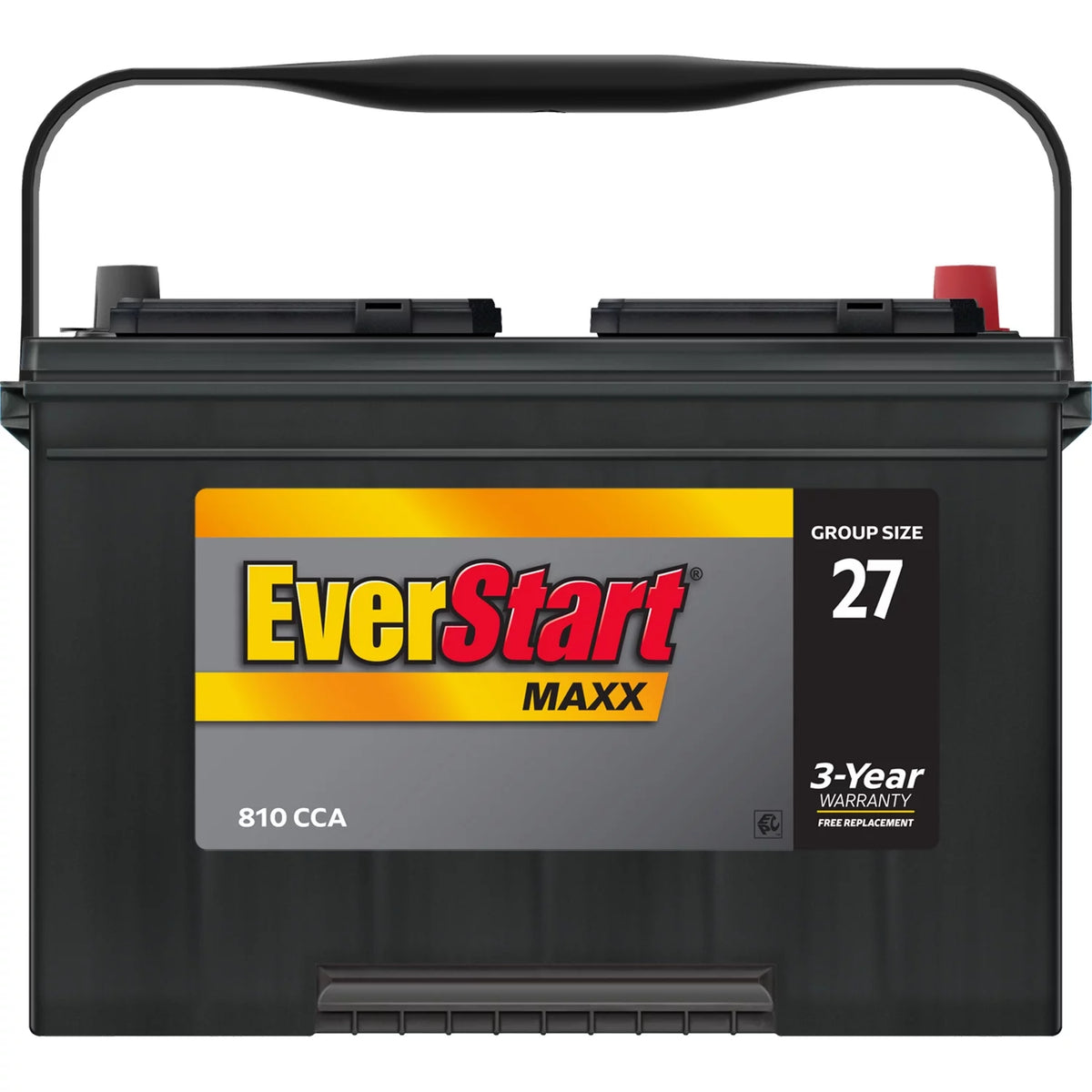 Lead Acid Automotive Battery, Group Size 27 12 Volt, 830 CCA F99357