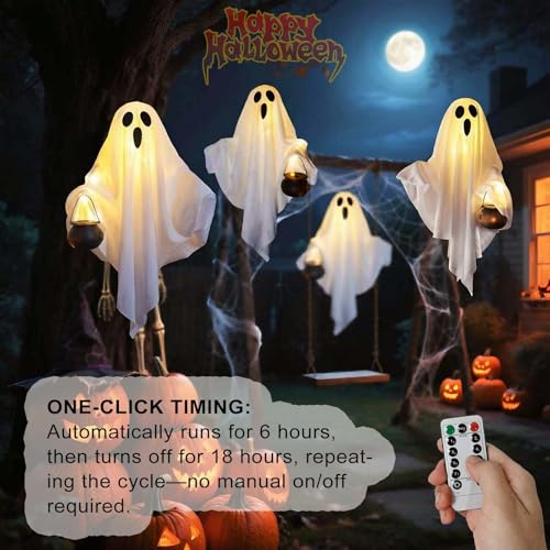 2 Pack Halloween Light Up Ghost Decorations S422