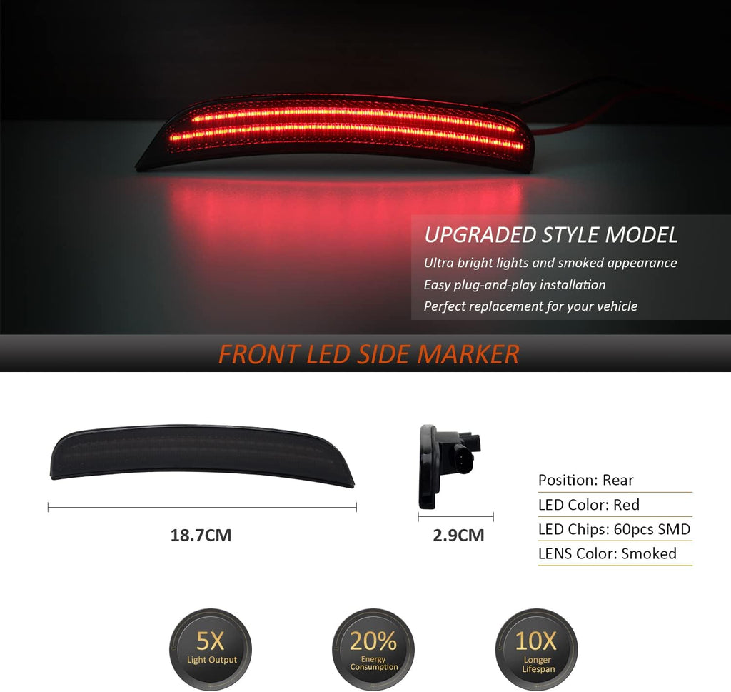 Smoke Lens LED Side Marker Light Kit, Pack of 4 W66856