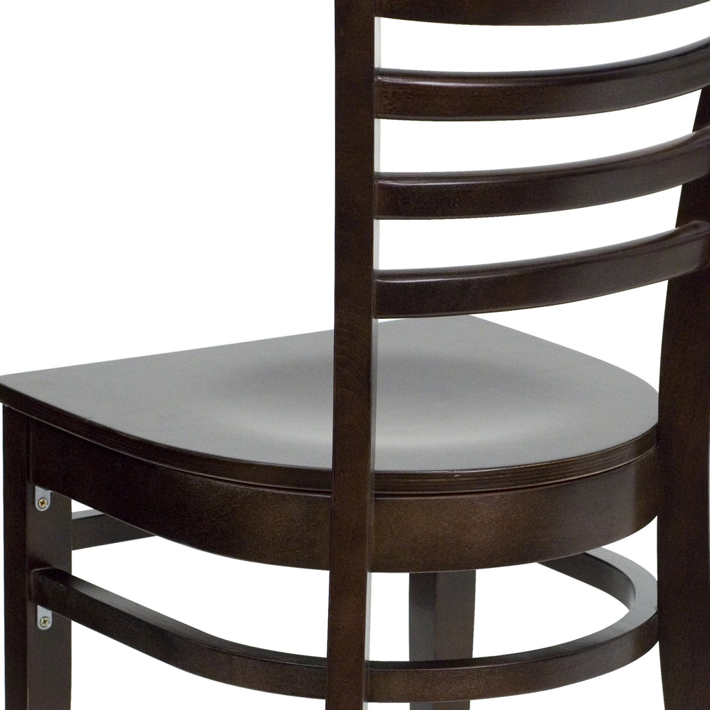 Ladder Back Walnut Wood Restaurant Chair M125601