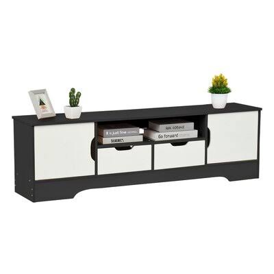Black TV Stand with Drawer and Cabinet Q57817