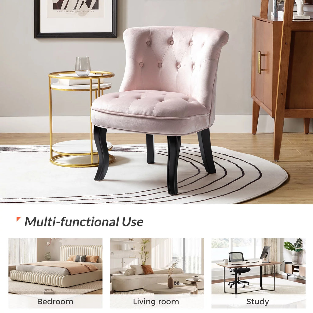Velvet Tufted Wingback Chair Set of 2 Z481