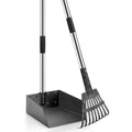 Durable Dog Poop Scoop Long Handle Tray and Rake Set D301