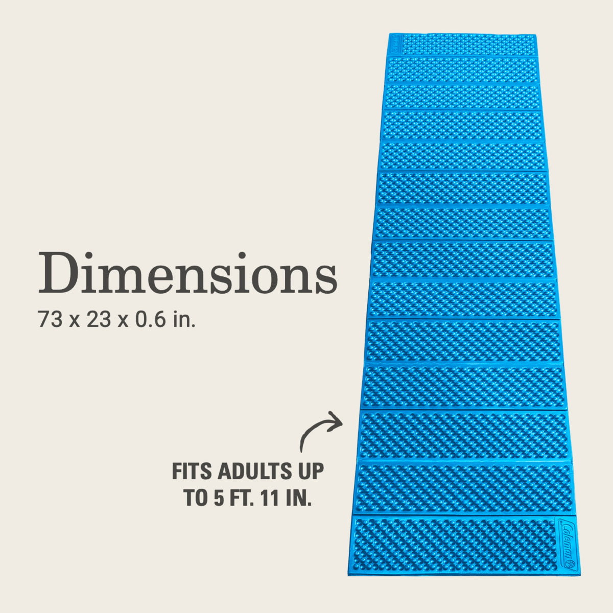 Foam Sleeping Pad, 73 x 23 x 0.6 in A683512