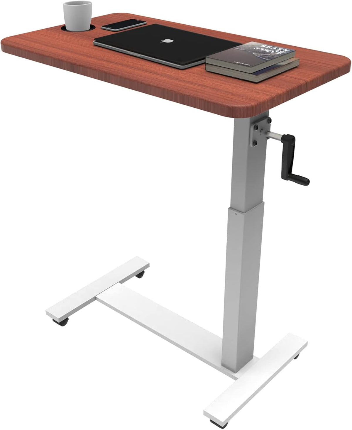 Mobile Laptop Standing Table Rolling Computer Workstation Cart with Brake Casters A304859