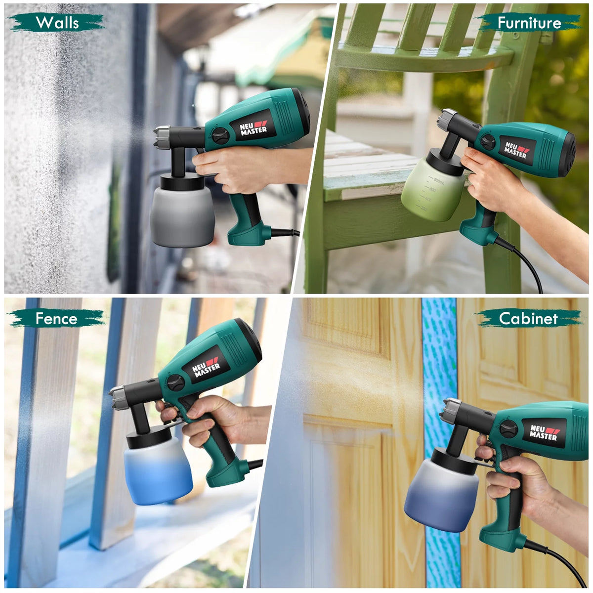 Electric HVLP Spray Gun with 3 Spray Patterns A216