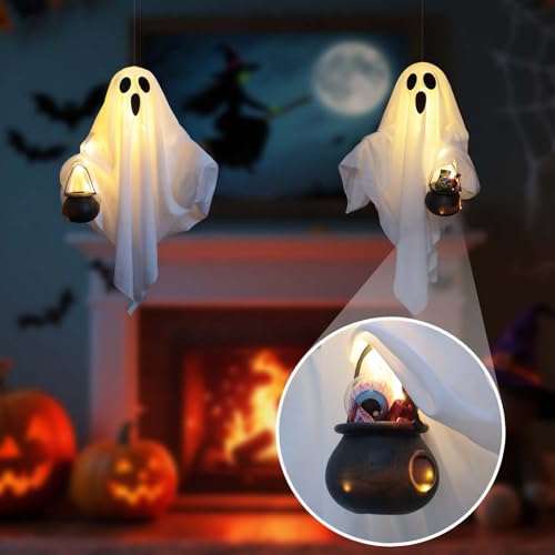 2 Pack Halloween Light Up Ghost Decorations S422