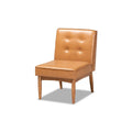 Tan Faux Leather Upholstered Wood Dining Chair P478886