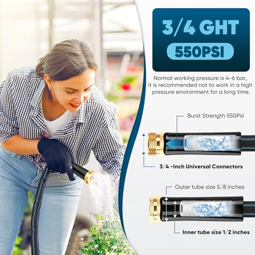 50ft Non-Expanding Flexible Garden Hose J1498