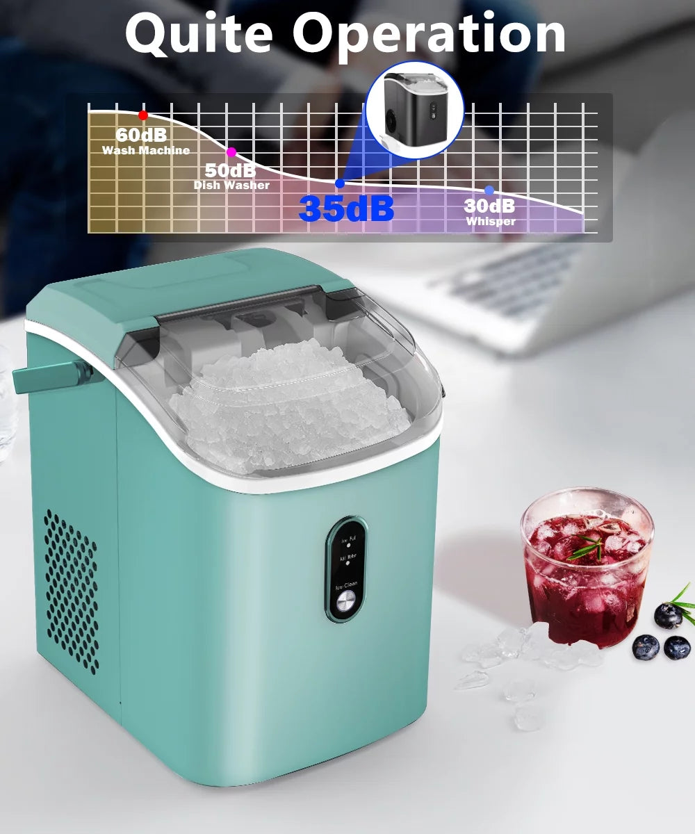 33lbs Countertop Ice Maker with Scoop, Black A12667