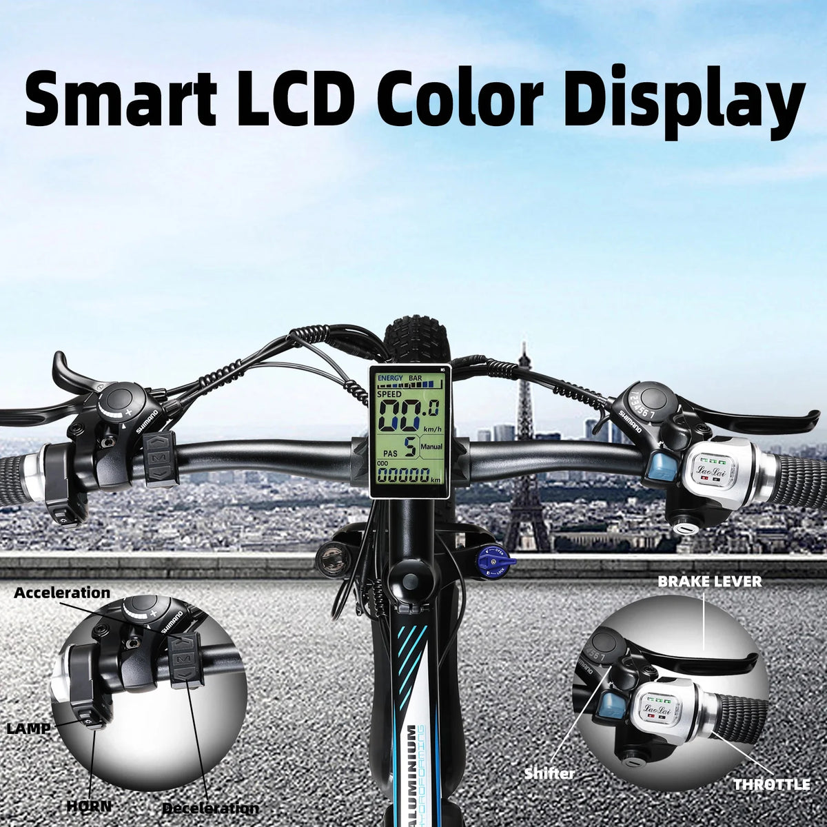 750W 48V 13AH Removable Battery 26" Fat Tire Electric Bike U394966